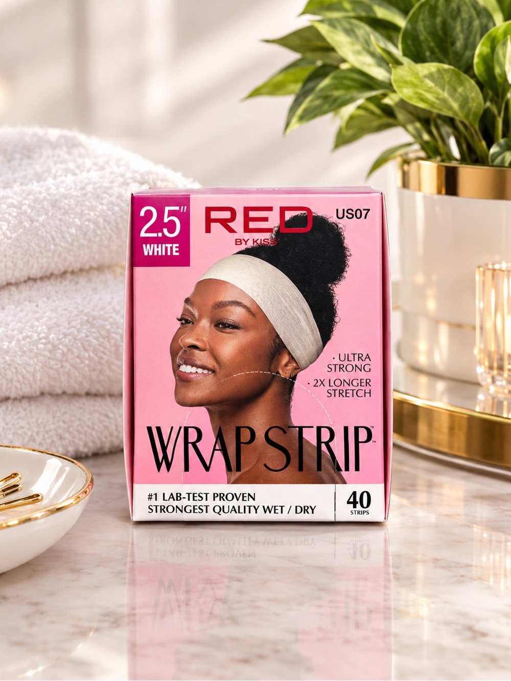 RED by KISS Ultra Strong White Hair Wrap Strips, 40 Count, NWT